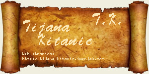 Tijana Kitanić vizit kartica